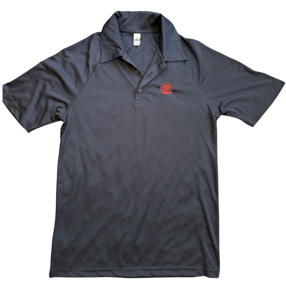 Alo Yoga Performance Polo Shirt Mens Small New Belgium Fat Tire Logo Excellent
